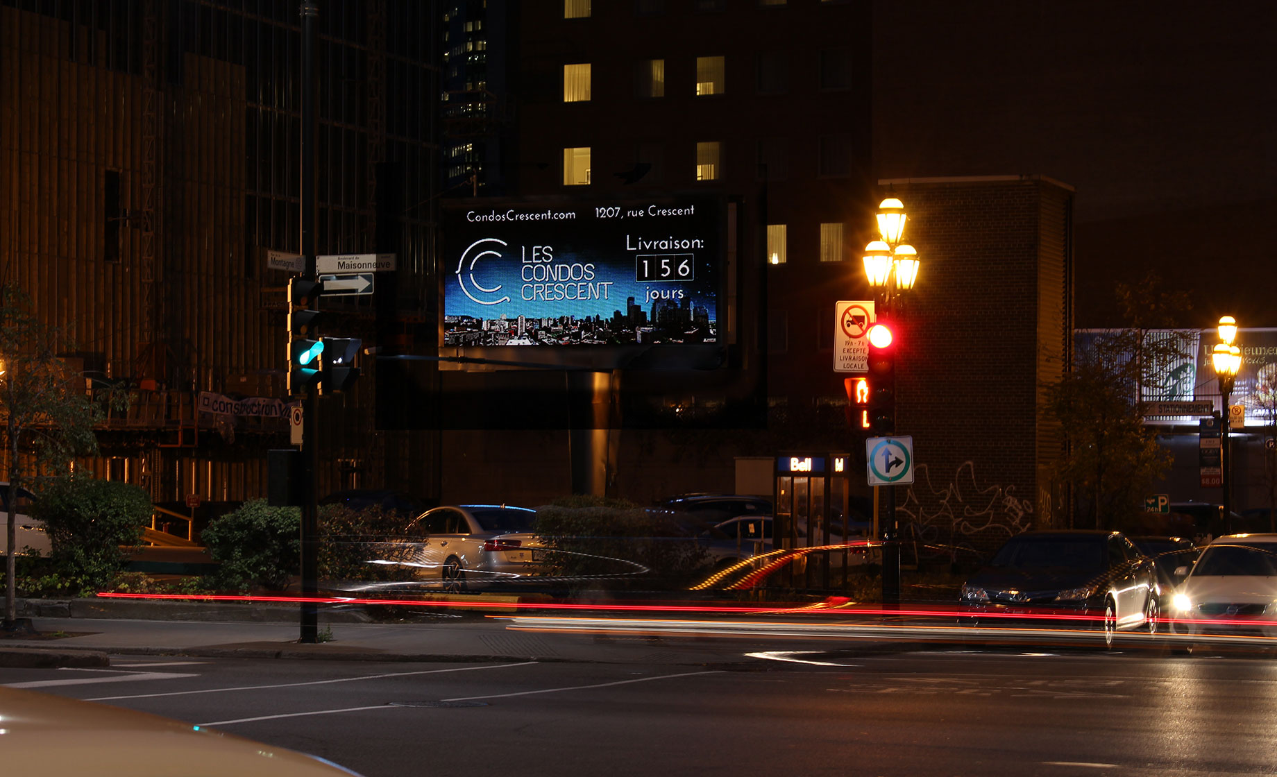 Les Condos Crescent Digital Billboard Advertisement by Webmovement